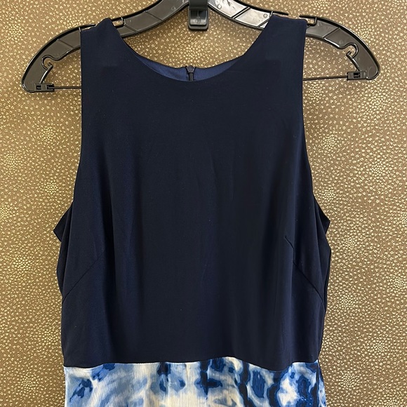 🔥🔥🔥NEW Eliza J High Low Blue Tie Dye Print Dress Size 8 - Picture 2 of 8
